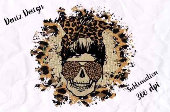 Skull Mom with Sunflower Sublimation Do