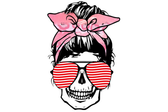 Skull Mom with Valentine Sublimation Graphics